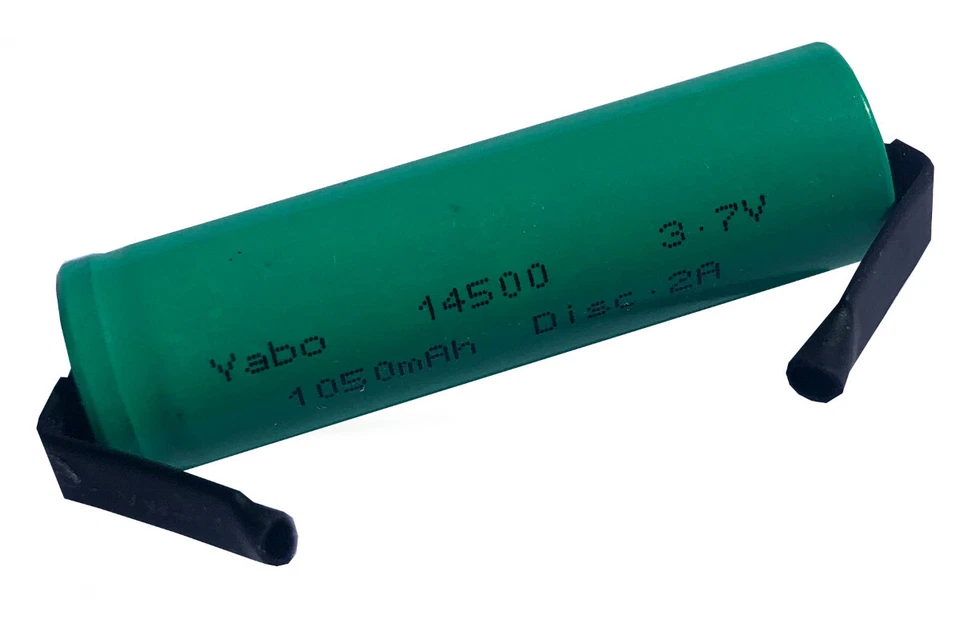 Batteria a Litio 14500 High Power HQ Yabo HQ 3.7V 1050mhA Dis.2A Lamelle Saldare