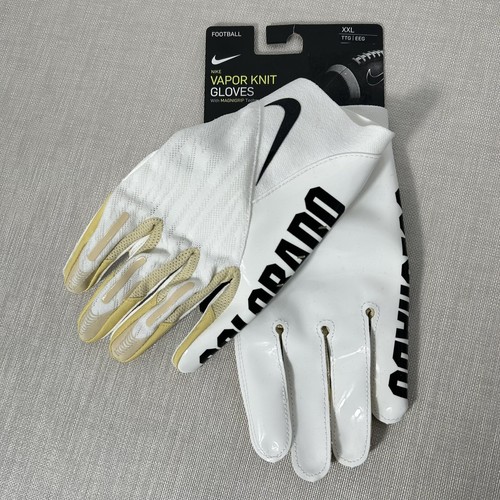 Nike Vapor Knit 4.0 Football Gloves NCAA Colorado Buffaloes FN5270-102 Size XXL - Picture 1 of 4