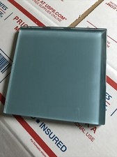 1 - CLEAR Blue 4"x 4" THIN GLASS SQUARE TILE