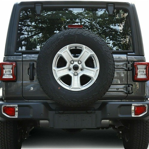 Chrome 2PCS Rear Bumper Fog Light Lamp Cover Trim For Jeep Wrangler JL 2018-2022 - Picture 2 of 7