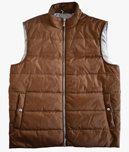 New ELEVENTY Milan PLATINUM Brown Nylon Quilted Men's Vest 52 Italy - Picture 6 of 15