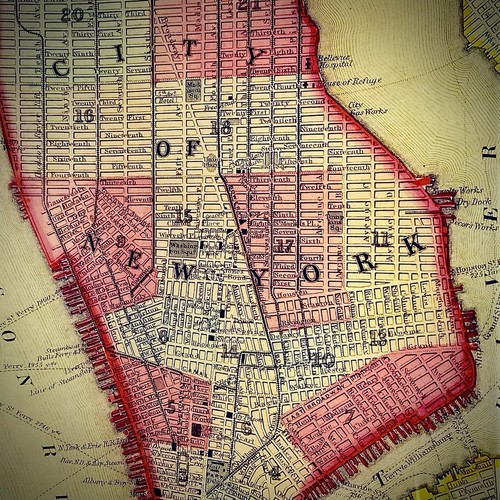 Kaas Glassworks - Map of 1866 New York Manhattan - Decoupage Glass Tray - Signed - Picture 9 of 15