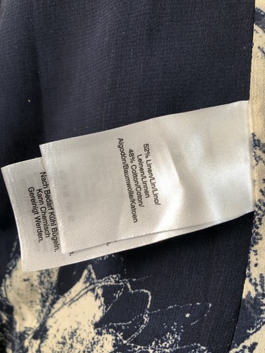 Vintage Donna Karan New York Navy Blue Linen / Cotton Blend Jacket Size X Small - Picture 4 of 10