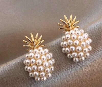 Women's Fashion Jewelry Mini Pearl Pineapple Stud Earrings 94-6