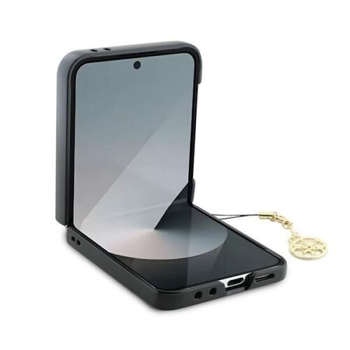 Handyhülle Case Galaxy Z Flip 6 Guess Kunstleder braun mit Kette goldfarben - Bild 4 von 8