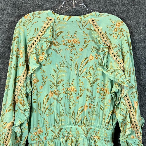Vestido de Juego Spell & The Gypsy Para Mujer Vintage Maisie En Capas Turquesa Floral Talla L - Imagen 7 de 17