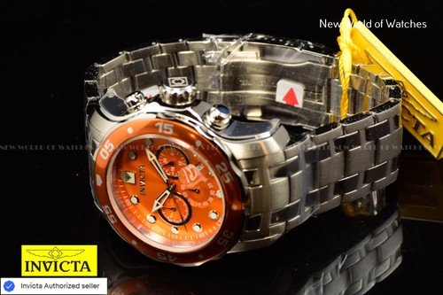New Invicta Pro Diver Orange Chronograph Dial Stainless Steel 48mm Men Watch - Picture 8 of 10