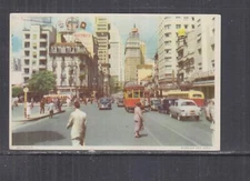 BRAZIL, SAO PAULO, AVENIDA SAO JOAO, TRAM, c1950 ppc., unused.
