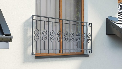 Französischer Balkon "HELIX" von ORAMETALL Höhe 90 cm Breite 180 cm - nach Maß - Bild 2 von 6