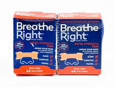 2 Breathe Right EXTRA STRENGTH Nasal Strips 44 TAN Strips = 88 drug free 05/2028