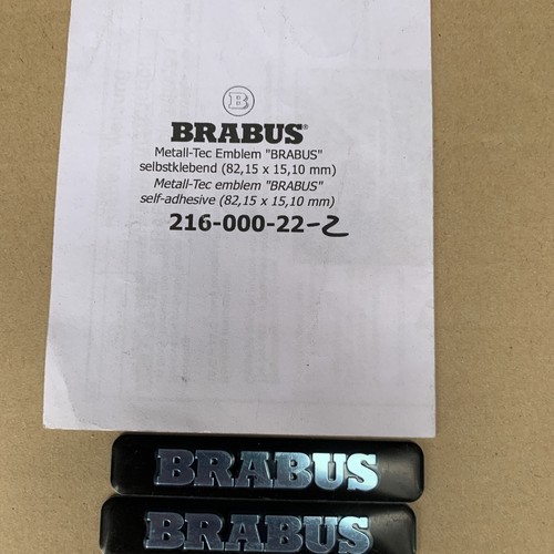BRABUS Logo ALUMINIUM SILVER FENDER DOOR BADGE EMBLEM 82,15X 15,10 Set Of 2 Pcs - Picture 2 of 6