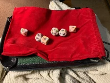 6x9" Cloth Dice Bag Red Large Drawstring Jewelry Pouch Holds Many Polyhedral