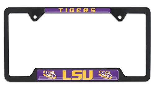 LSU Tigers Black Metal License Plate Frame - Picture 1 of 2