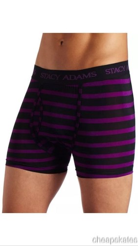 2X,3X,4X Stacy Adams Purple Black Stripe Boxer Brief PLUS SIZE MENS UNDERWEAR