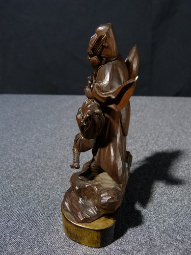 Sculpture Statue Japanese Antique Wooden Carved Divinity Japan 19 20 Century - Picture 6 of 12