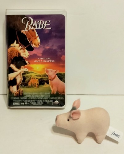 Babe VHS Film 1995 Klapphülle mit McDonald's 3" Babe Plüschtier gemischter Posten