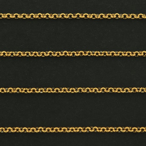 18k Gold Rolo Chain - Per Foot - 18k Plated Stainless Steel - GLD004 - 第 1/1 張圖片