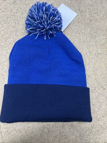 Nike Gorro Juvenil Talla Única Pom Top Bordado Futura Logo Azul Blanco DO8140 - Imagen 2 de 2