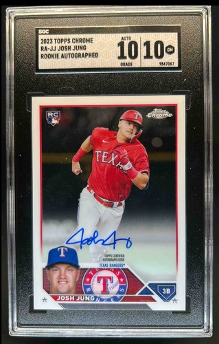 2023 Topps Chrome Josh Jung Rookie Auto RC Rookie #RA-JJ Rangers SGC 10/10