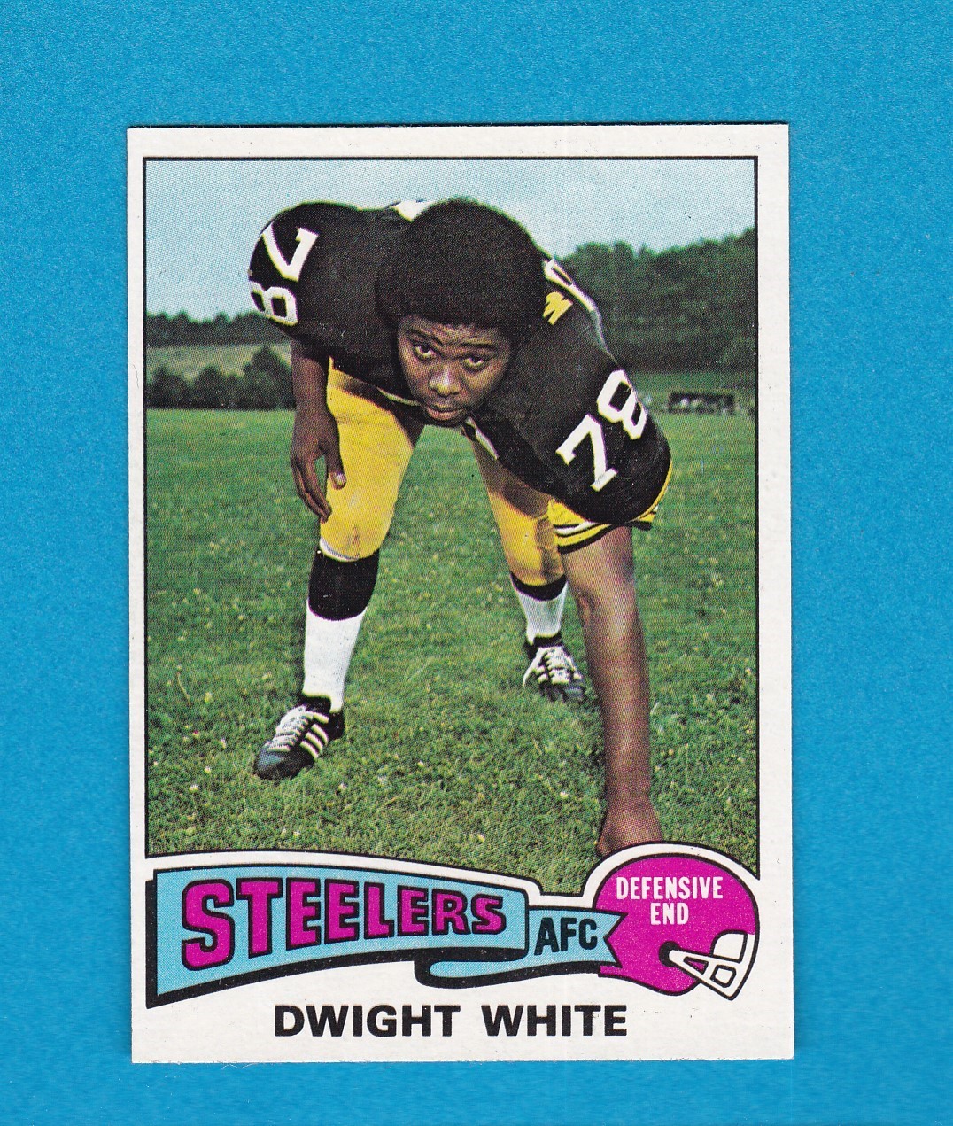 1975 TOPPS FOOTBALL SET BREAK 235 DWIGHT WHITE STEELERS NM/MT