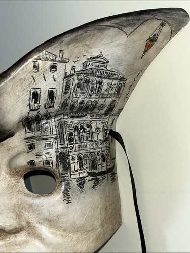 Unica Wall Art Ca Macana Bautta e Volto Autentica Maschera Carnevale Veneziano Italia - Foto 2 di 20