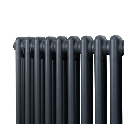 Radiador Tradicional 2 Columnas Calefacción Central Horizontal Gris Antracita - Imagen 10 de 12