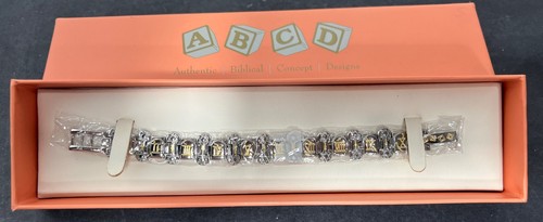 ABCD Jewelry Carl Scarlata Ten Commandments Bracelet Stainless Steel Gold Plated - Picture 2 of 3