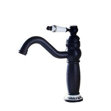 Oil Rubbed Bronze Ceramic Flower Base Kitchen Swivel Faucet Mixed Tap snf507