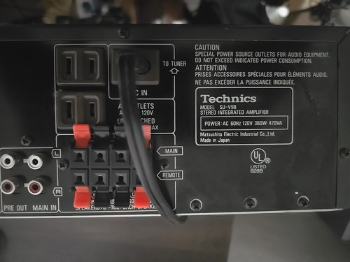 Technics Amplificatore Stereo Integrato Classe A SU-V98 220W - TESTATO - FUNZIONANTE - Foto 8 di 8