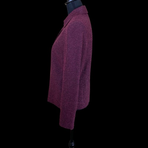 VTG Casual Corner Purple Tweed Button Front Lined Blazer Jacket size Small - Picture 6 of 13