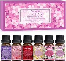 SALKING Floral Essential Oils Set 6x10ml Lavender Rose Jasmine Gardenia