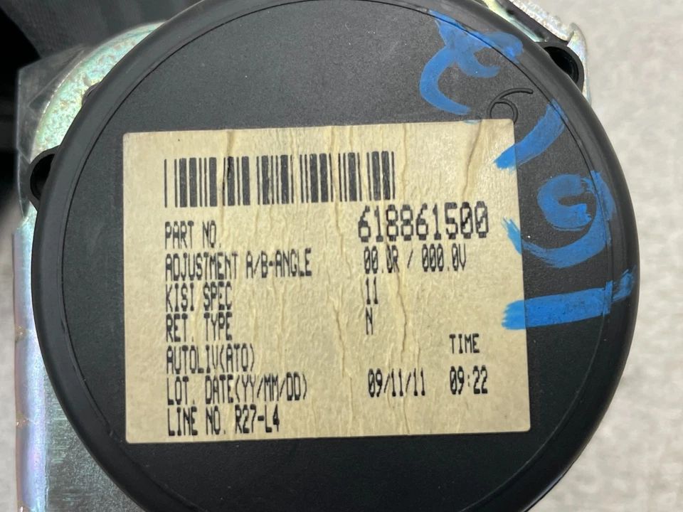 Cinturón de seguridad trasero izquierdo Lotus Evora 2010-2014 retractor negro 1612 OEM Foto 4 de 4