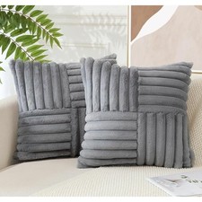 Pack of 4 Cushion Covers 18x18" Fluffy Sofa Bed Decorative Throw Pillow Cases