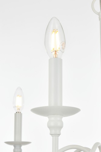 Elegant Lighting LD5006D36 Rohan 6 Light 36"W Taper Candle Style - Black - Picture 4 of 12