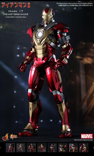 Hot Toys MMS212 Iron man 3 Mark XVII 17 Heartbreaker 1/6 Figure Used Rare Japan - Picture 2 of 9