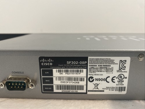 Cisco Small Business SF302-08P 8-Port 10/100 POE Managed Switch Wth Power Supply - Picture 11 of 15