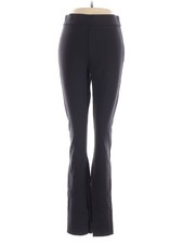 CLUB MONACO sz M NEW Black Stretch Slim Straight Pants w/ Ankle Slit Ponte Nylon