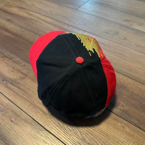 Vintage 90s Indy 500 logo athletic red gold black splash hat snapback OSFM - Picture 4 of 8