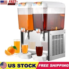 Commercial Cold Beverage Juice Dispenser Frozen Ice Drink 9.5 Gal 2 Tanks 280W