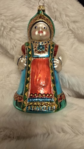 Vintage Kurt Adler Polonaise Lady Handblown Glass Christmas Ornament Poland MCM - Picture 8 of 19