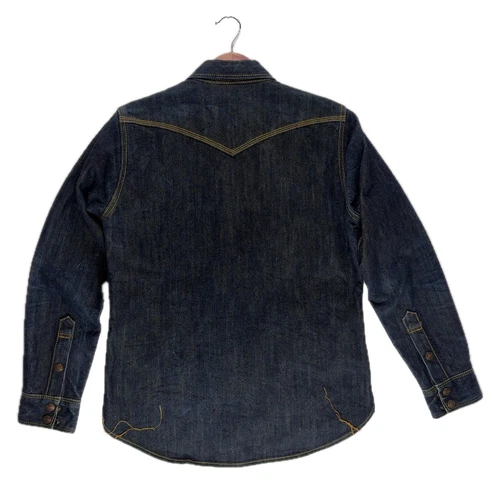 Iron Heart IHSH-292-IND Denim CPO Heavy Weight 18oz Mens Small P2P 19.5 image 3