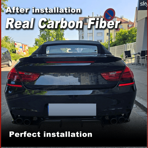 For BMW 6 Series F12 640i 650i Convertible 13-18 REAL Carbon Rear Trunk Spoiler - Picture 2 of 12