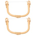2 Stück Teekannengriff für Keramik- , U-förmig, natürliches Rattan,
