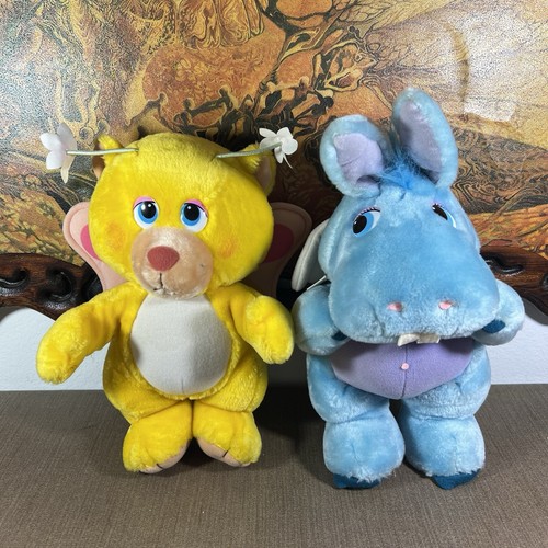 Vintage 1980s Hasbro Softies Disney WUZZLES Hoppopotamus & Butterbear Plush Lot