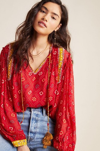 Blusa Anthropologie Verb Pallavi Singhee Top Talla Pequeña Multicolor Nueva Etiqueta $168 - Imagen 2 de 7
