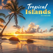 Carousel Calendars,  Tropical Islands 2026 Wall Calendar, 12'' X 12'', 16-Month