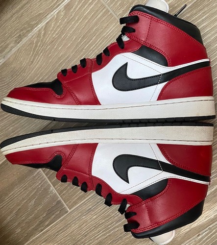 Nike Air Jordan 1 Mid Gym Red Black White - Uk Size 11 - Picture 6 of 9