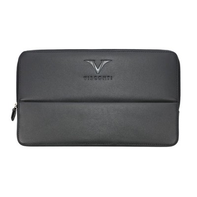 Visconti Classic Black Leather 12 Pen Case with Red Lining - NEW