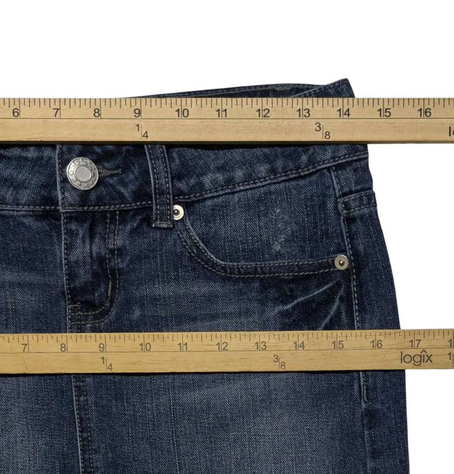 Minifalda So Low Rise Denim Micro Junior 3 Distressed 2000s Indie Grunge Hottie Foto 4 de 4