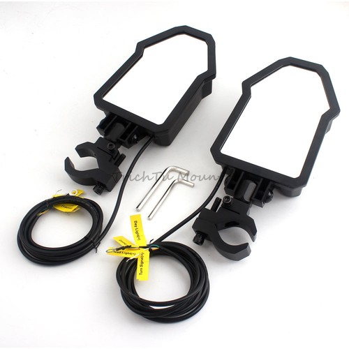 Side View Mirror w/ LED Light Turn Signal For Polaris RZR UTV 1.5-2" Roll Bars - Foto 17 di 20